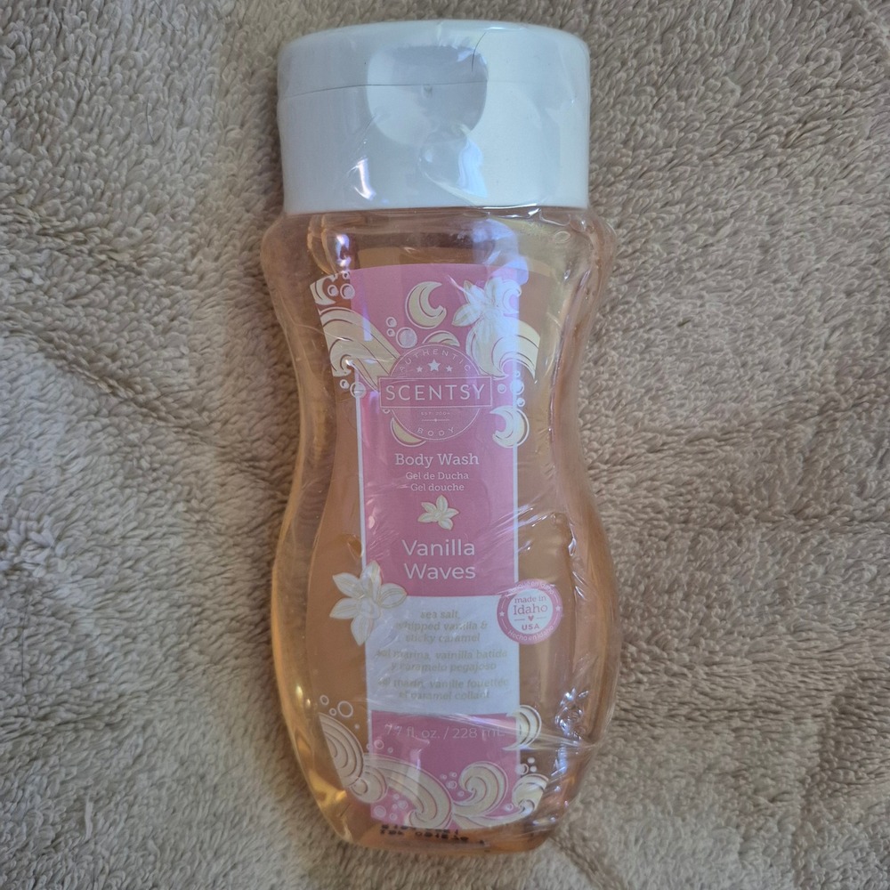 Scentsy Vanilla Waves Body Wash 7.7 fl oz SeaSalt Whipped Vanilla Sticky Caramel